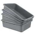 thumbnail image 1 of CadineUS  32L Plastic Commercial Utility Bus Box, Pack of 4 Plastic Rectangle Bus Tub, Grey, 1 of 6
