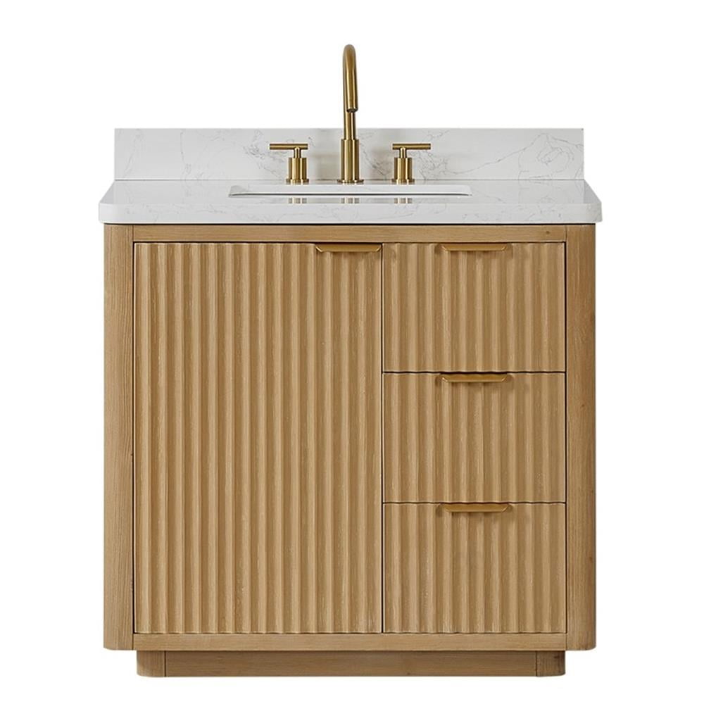Cadiz 36" Washed Ash Grey Oak Single Bathroom Vanity
