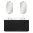 thumbnail image 1 of Cadiz 72" Double Fir Wood Black Vanity with Lightning White Composite & Mirror, 1 of 17