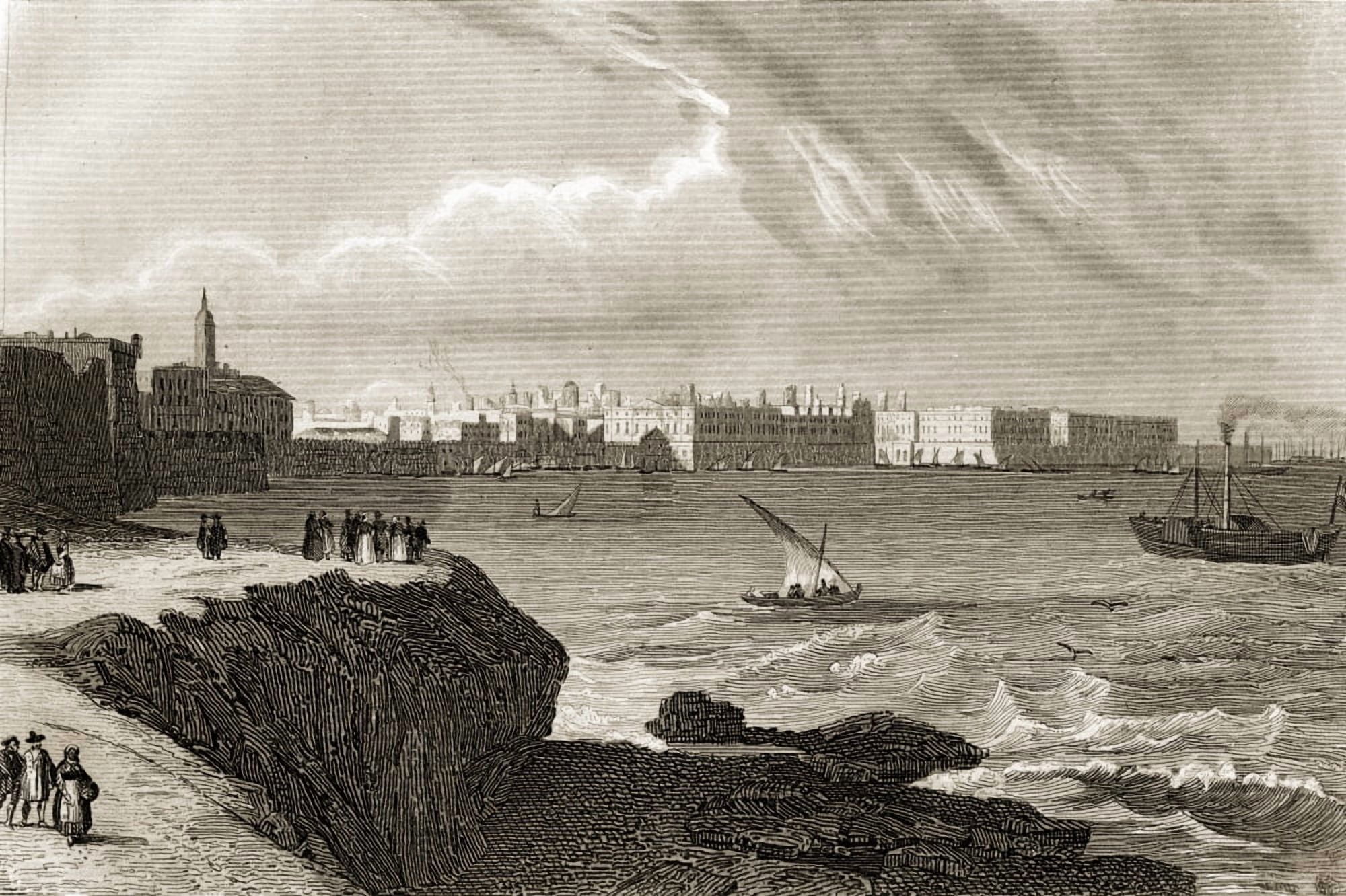 Cadiz Spain In The Early 19Th Century Canvas Art - Ken Welsh Design Pics (18 x 12)