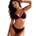 thumbnail image 1 of Cadmus 2 Piece Colorblock Push Up Bikini Set V Neck Bikini Tops & Cheeky Basic Bathing Swimsuit Swim Briefs, 1 of 5