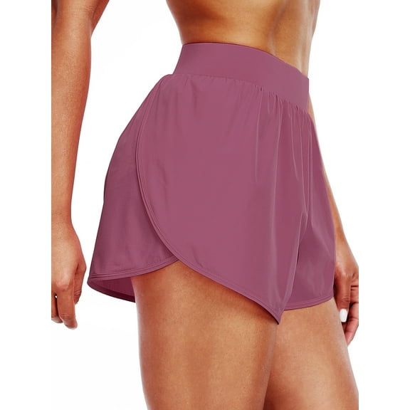 Cadmus Womens Athletic Running Shorts Lightweight High Split Comfy Liner for Gym Workout Track,1 Pack,Purple,2XL