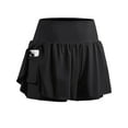 thumbnail image 1 of Cadmus 2 in 1 Women's Spandex Athletic Shorts Gym Yoga Shorts Pockets ,1 Pack,Black,L, 1 of 5