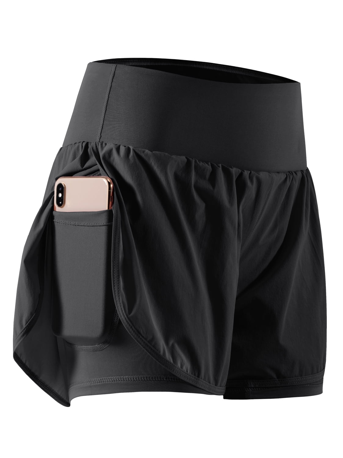 2 Pack Women's Quick Dry Athletic Shorts with Pockets Running Workout Gym  Shorts with Liner 