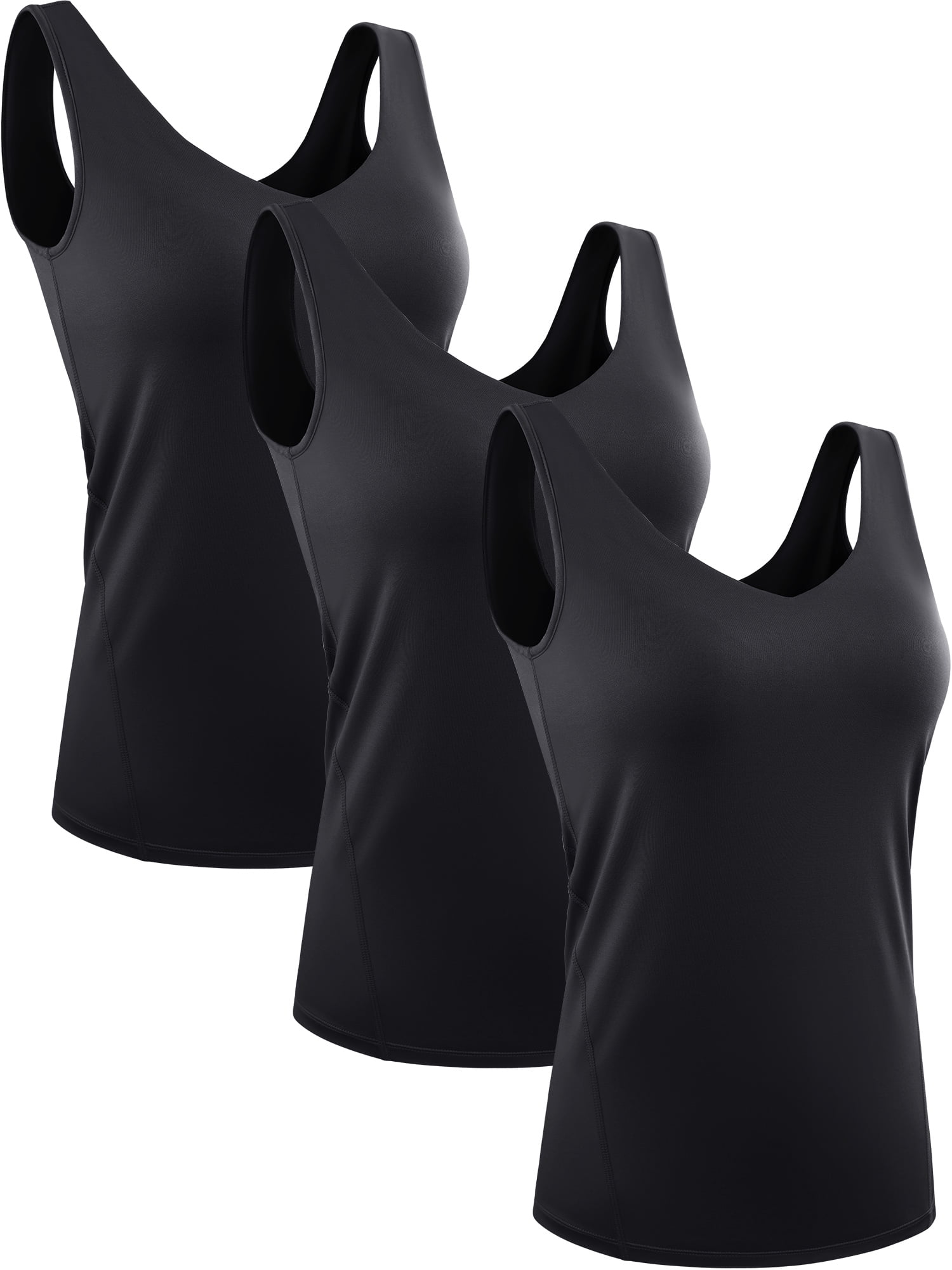 Cadmus 3 Pack Women's Compression Tank Top Dry Fit Yoga Sports Bra