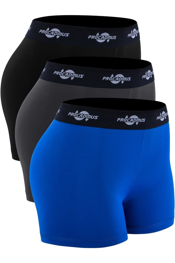 3 Pack Womens Spandex Volleyball Shorts 3" Compression Pro Shorts