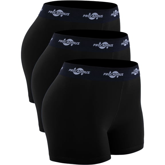 Cadmus 3 Pack Womens Workout Running Spandex Volleyball Shorts 3" Compression Pro Shorts