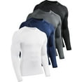 thumbnail image 1 of Cadmus 4 Pack Men's Workout Long Sleeve Shirts Compression Dry Fit Muscle Tops, 1 of 7