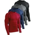 thumbnail image 1 of Cadmus 4 Pack Men's Workout Long Sleeve Shirts Compression Dry Fit Muscle Tops, 1 of 7