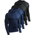 thumbnail image 1 of Cadmus 4 Pack Men's Workout Long Sleeve Shirts Compression Dry Fit Muscle Tops, 1 of 6