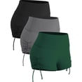 thumbnail image 1 of Cadmus Women's 3 Pack Workout Pro Naked Feeling Athletic Booty Shorts High Waist Yoga Running Spandex Shorts,Black,Grey,Dark Green,L, 1 of 8