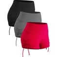 thumbnail image 1 of Cadmus Women's 3 Pack Workout Pro Naked Feeling Athletic Booty Shorts High Waist Yoga Running Spandex Shorts,Black,Grey,Red,M, 1 of 8