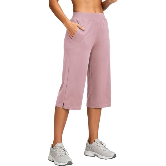 Cadmus Capri Pants for Women 19" High Waist Stretch Crop Straight Sweatpants with Pockets Yoga Work Casual