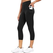 CADMUS High Waist Capri Leggings with Pockets, 20" Soft Comfy Running Workout Crop Yoga Pants for Women 4 Way Stretch