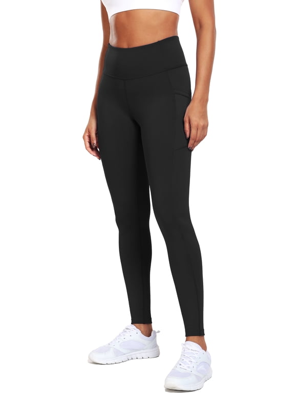 High Waist Yoga Pants with Pockets, Lycra Soft Running Workout Leggings for Women 4 Way Stretch