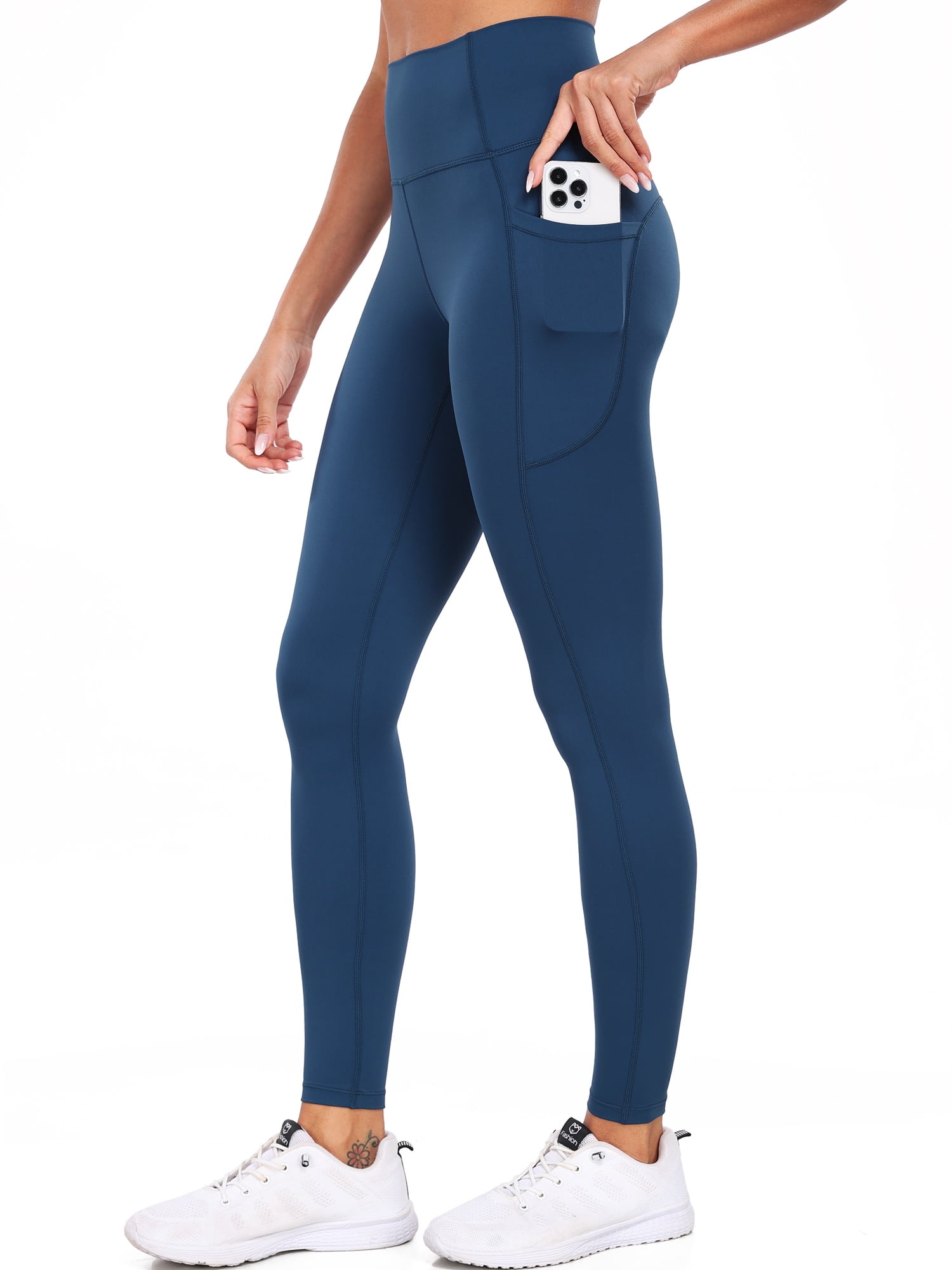 USAUPUP High Waisted Leggings For Women Buttery Soft Full Length Capri Workout Yoga Pants - Tipo De Ajuste Capri - Tamaño Medium - Color Black | Guatemala - View #7