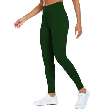 Cadmus High Waist Naked Feeling Leggings for Women, Tummy Control Workout Ankle Length Yoga Pants with Pockets,#63, Dark Green, XL