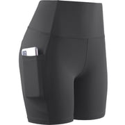 Cadmus 6 Plus Size High Waist Yoga Shorts for Women Workout Running Shorts Naked Feeling Biker Shorts Deep Pockets, Grey, 2XL