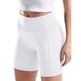 thumbnail image 1 of Cadmus High Waist Yoga Shorts for Women Workout Running Shorts Naked Feeling Biker Shorts Tummy Control Deep Pockets, White, XL, 1 of 9