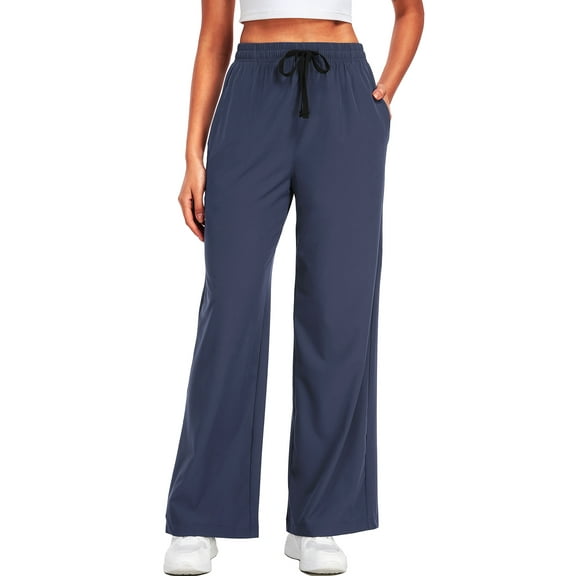 Cadmus Lightweight Wide Leg Pants for Women 30" High Waisted Casual Lounge Travel Work Sweatpants Loose Fit