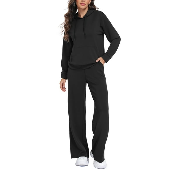 Cadmus Lounge Sets for Women 2-Piece Fall Sweatsuits Comfy Wide Leg Sweatpants and Long Sleeve Hoodies Outfits, Regular/ Tall
