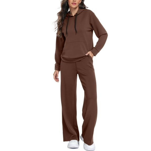 Cadmus Lounge Sets for Women 2-Piece Fall Sweatsuits Comfy Wide Leg Sweatpants and Long Sleeve Hoodies Outfits, Regular/ Tall