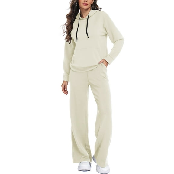 Cadmus Lounge Sets for Women 2-Piece Fall Sweatsuits Comfy Wide Leg Sweatpants and Long Sleeve Hoodies Outfits, Regular/ Tall