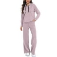 thumbnail image 1 of Cadmus Lounge Sets for Women 2-Piece Fall Sweatsuits Comfy Wide Leg Sweatpants and Long Sleeve Hoodies Outfits, Regular/ Tall, 1 of 8