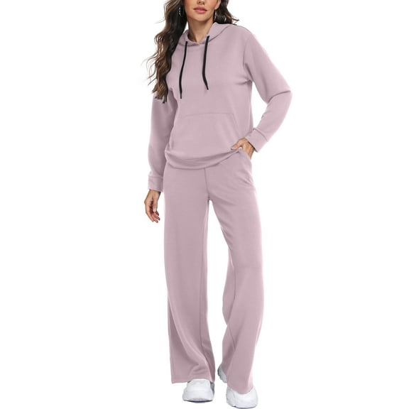 Cadmus Lounge Sets for Women 2-Piece Fall Sweatsuits Comfy Wide Leg Sweatpants and Long Sleeve Hoodies Outfits, Regular/ Tall
