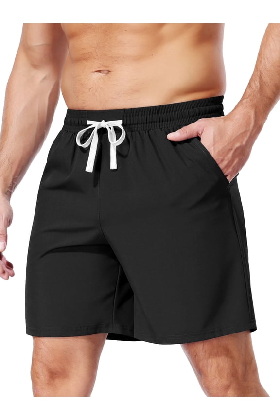 Men's 7'' Linerless Workout Shorts Quick Dry for Running Sports Athletic Gym with Pockets
