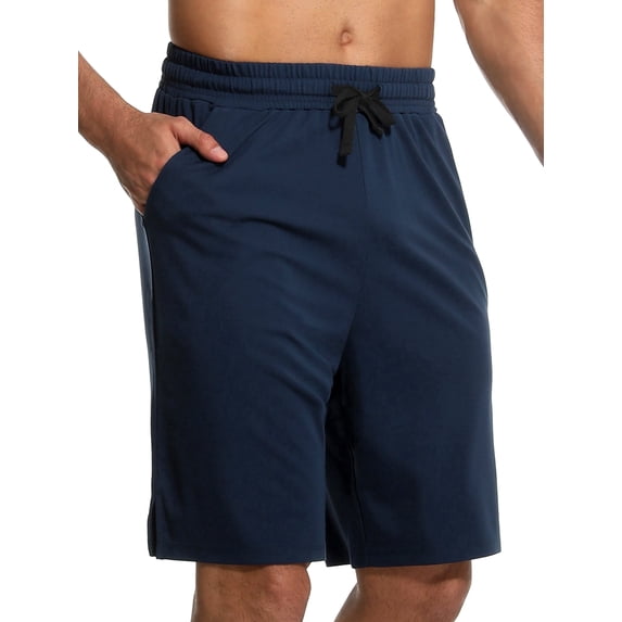Cadmus Men's 9" Linerless Workout Shorts - Casual Loose Comfy Drawstring for Running Sports Athletic Gym with Pockets