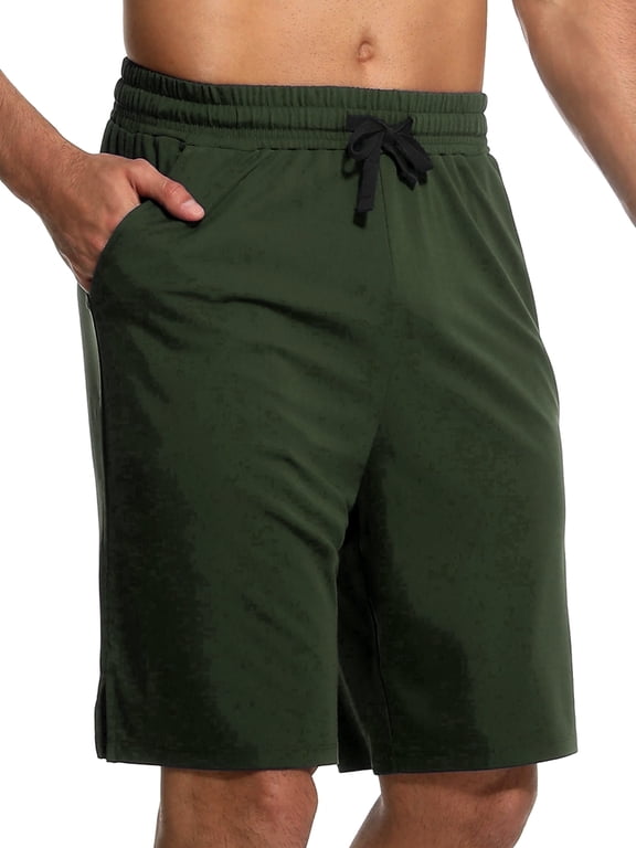 Men's 9" Linerless Workout Shorts - Casual Loose Comfy Drawstring for Running Sports Athletic Gym with Pockets