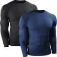 thumbnail image 1 of Cadmus Men's 2 Pack Workout Long Sleeve Shirts-Compression, Quick-Dry, Lightweight Top for Gym, Running, 1 of 7