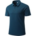 thumbnail image 1 of Cadmus Men's Polo Shirt Quick Dry Performance Short Sleeve Tactical Shirts Pique Jersey Golf Shirt,8688,Light Navy Blue,L, 1 of 7