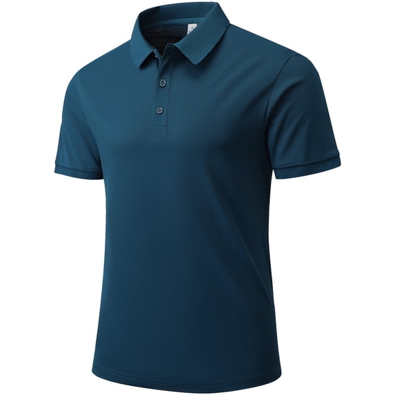 Cadmus Men's Polo Shirt Quick Dry Performance Short Sleeve Tactical Shirts Pique Jersey Golf Shirt,8688,Light Navy Blue,L