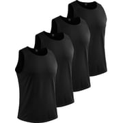 [4 Pack] Cadmus Men's Sleeveless Muscle Shirts Dry Fit Gym Workout Tank Top,Large