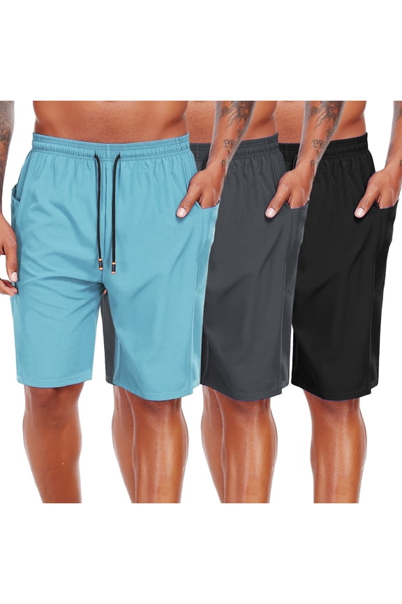Men's Swim Trunks with Compression Liner 9 Inch Inseam Mens Bathing Suit Quick Dry Beach Shorts Board Shorts,3 Pack