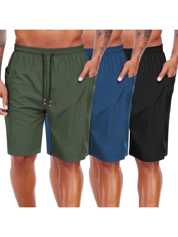 Men's Swim Trunks with Compression Liner 9 Inch Inseam Mens Bathing Suit Quick Dry Beach Shorts Board Shorts,3 Pack