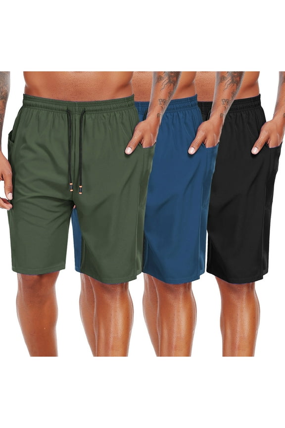 Men's Swim Trunks with Compression Liner 9 Inch Inseam Mens Bathing Suit Quick Dry Beach Shorts Board Shorts,3 Pack