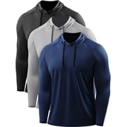 Cadmus Men's UPF 50+ Sun Protection Long Sleeve Shirts Dry Fit Hoodies for Running, Fishing, Hiking & Outdoor Workouts,3 Pack,096,Black,Grey,Navy Blue,X-Large