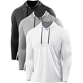 thumbnail image 1 of Cadmus Men's UPF 50+ Sun Protection Long Sleeve Shirts Dry Fit Hoodies for Running, Fishing, Hiking & Outdoor Workouts,3 Pack,096,Black,Grey,White,Medium, 1 of 7