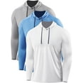 thumbnail image 1 of Cadmus Men's UPF 50+ Sun Protection Long Sleeve Shirts Dry Fit Hoodies for Running, Fishing, Hiking & Outdoor Workouts,3 Pack,096,Grey,Light Blue,White,XX-Large, 1 of 7