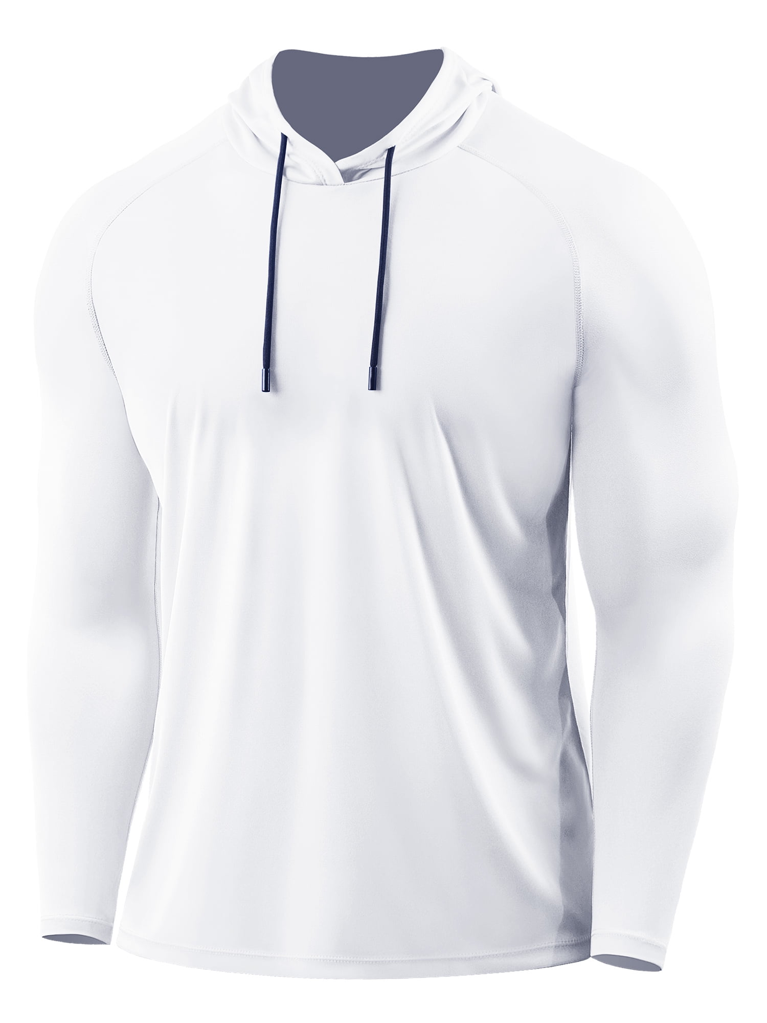 Cadmus Men's Workout Long Sleeve Fishing Hoodies Shirts UPF 50+ Sun Protection Lightweight Dry Fit Sweatshirts,1 Pack,096,White,X-Large