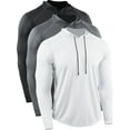 thumbnail image 1 of Cadmus Men's Dry Fit Long-Sleeved Shirts Lightweight Breathable Mesh fabric Hoodies for Workout,Hiking, Fishing, 37#,3 pack, Black,Grey, White, Medium, 1 of 10
