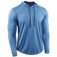 thumbnail image 1 of Cadmus Men's Dry Fit Long-Sleeved Shirts Lightweight Breathable Mesh fabric Hoodies for Workout,Hiking, Fishing, 37#,1 pack, Blue, Large, 1 of 9