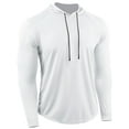 thumbnail image 1 of Cadmus Men's Dry Fit Long-Sleeved Shirts Lightweight Breathable Mesh fabric Hoodies for Workout,Hiking, Fishing, 37#,1 pack, White, Small, 1 of 9