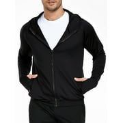 Cadmus Mens Full Zip Hoodie Jacket Sportswear Hooded Workout Track Running Jacket with Pockets