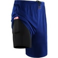 thumbnail image 1 of Cadmus Mens 2-in-1 Dry Fit Running Shorts with Liner, 9" Inseam Gym Basketball Shorts, Deep Pockets,#50, Blue,S, 1 of 5