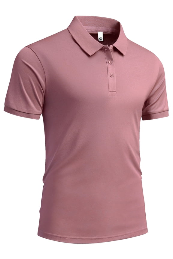 Mens Polo Shirt Short Sleeve Quick Dry Shirts Golf Polos Collared Work Shirts for Men,8808,Red,L