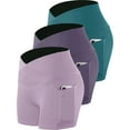 thumbnail image 1 of Cadmus Women's High Waist Tummy Control Yoga Shorts Spandex Compression Biker Shorts Side Pockets,3 Pack, 1 of 8